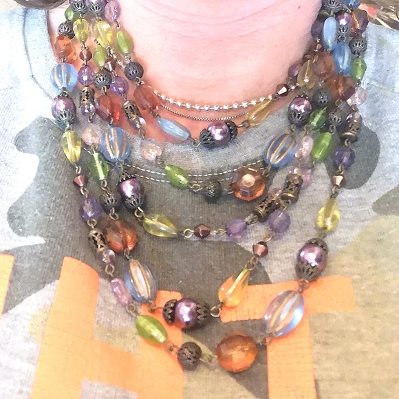 Vintage 5 strand beaded necklace - Picture 7 of 7